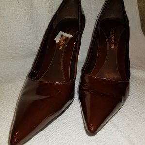 Enzo Angiolini brown patent leather high heels